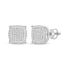 Thumbnail Image 1 of Men's Baguette & Round-Cut Multi-Diamond Stud Earrings 1/3 ct tw 10K White Gold