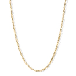 Solid Singapore Chain Necklace 2.5mm 14K Yellow Gold 20&quot;