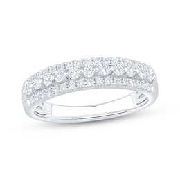 Lab-Grown Diamonds by KAY Three-Row Anniversary Ring 1/2 ct tw 14K White Gold