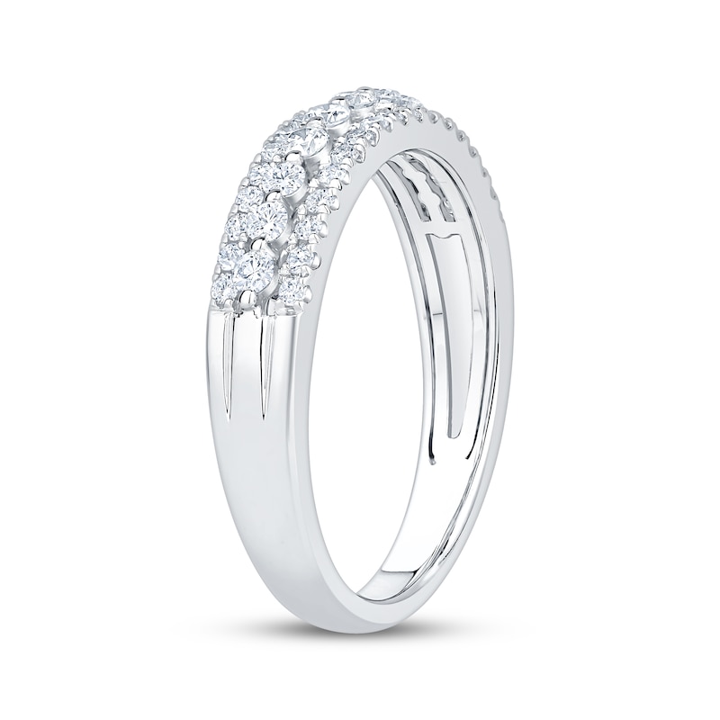 Main Image 2 of Lab-Grown Diamonds by KAY Three-Row Anniversary Ring 1/2 ct tw 14K White Gold