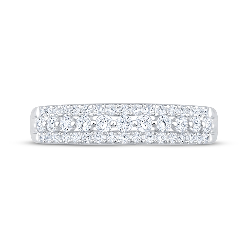 Main Image 3 of Lab-Grown Diamonds by KAY Three-Row Anniversary Ring 1/2 ct tw 14K White Gold