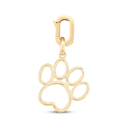 Charmed Memories Paw Print Outline Charm 10K Yellow Gold