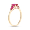 Thumbnail Image 2 of Oval-Cut Lab-Created Ruby & Diamond Accent Ring 10K Yellow Gold