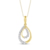 Thumbnail Image 1 of Diamond Double Teardrop Necklace 1/4 ct tw 10K Yellow Gold 18&quot;