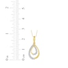 Thumbnail Image 3 of Diamond Double Teardrop Necklace 1/4 ct tw 10K Yellow Gold 18&quot;