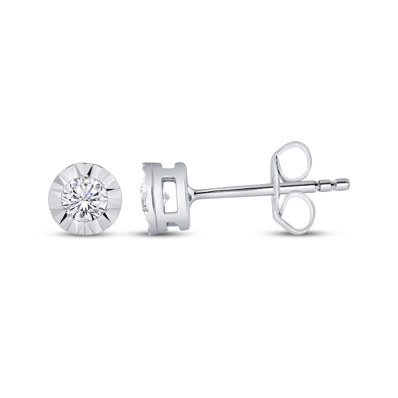 Main Image 1 of Lab-Grown Diamonds by KAY Round-Cut Solitaire Stud Earrings 1/4 ct tw Sterling Silver (I/SI2)