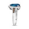 Thumbnail Image 2 of Le Vian Pear-Shaped Blue Topaz Ring 1/4 ct tw Diamonds 14K Vanilla Gold