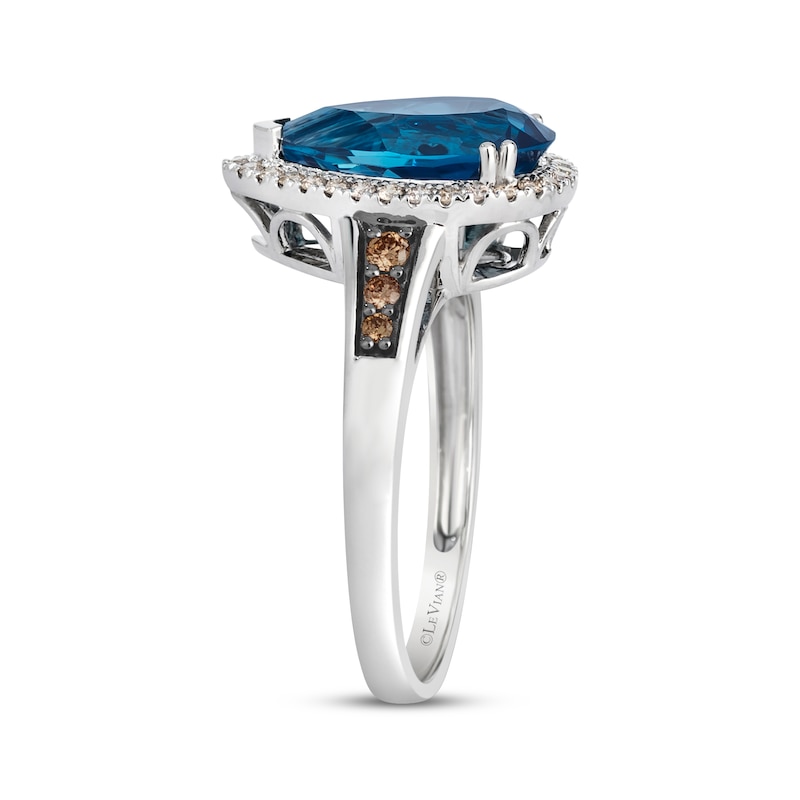 Main Image 2 of Le Vian Pear-Shaped Blue Topaz Ring 1/4 ct tw Diamonds 14K Vanilla Gold