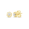 Thumbnail Image 1 of Diamond Solitaire Flower Swirl Stud Earrings 1/10 ct tw 10K Yellow Gold (I/I2)