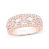 Thumbnail Image 1 of Marquise & Round-Cut Diamond Three-Row Anniversary Ring 7/8 ct tw 14K Rose Gold