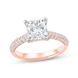 Lab-Grown Diamonds by KAY Princess-Cut Engagement Ring 2-1/2 ct tw 14K Rose Gold