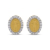 Thumbnail Image 2 of Diamond Halo Cross Stud Earrings 1/4 ct tw 10K Yellow Gold