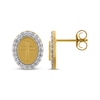 Thumbnail Image 3 of Diamond Halo Cross Stud Earrings 1/4 ct tw 10K Yellow Gold