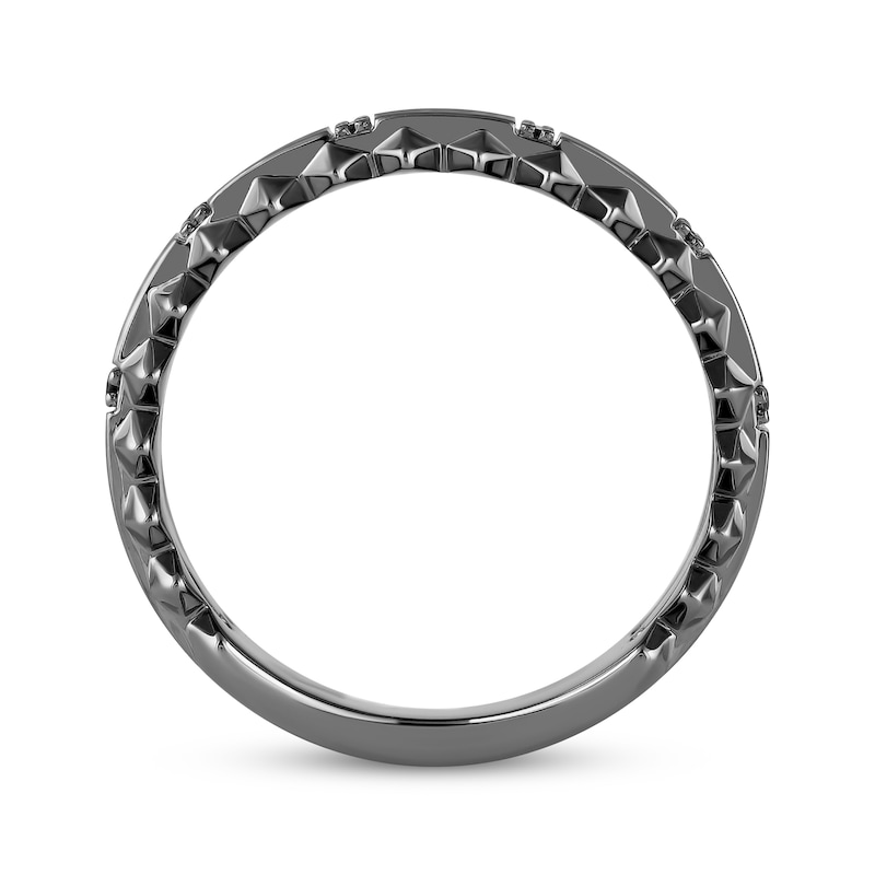 Main Image 3 of Ink & Ice Black Diamond Studded Anniversary Ring 1/20 ct tw Black Rhodium-Plated 14K White Gold