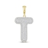 Thumbnail Image 1 of Diamond Puff Letter T Initial Charm 1/3 ct tw 10K Yellow Gold