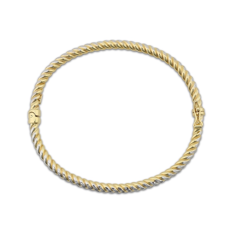 Main Image 2 of Reaura Diamond-Cut Rope Twist Bangle Bracelet Repurposed 14K Yellow Gold