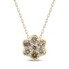 Thumbnail Image 1 of Variable Color Diamonds Flower Necklace 1/2 ct tw 10K Yellow Gold 18&quot;