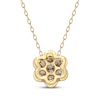 Thumbnail Image 3 of Variable Color Diamonds Flower Necklace 1/2 ct tw 10K Yellow Gold 18&quot;