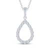 Thumbnail Image 1 of Diamond Teardrop Outline Necklace 1/10 ct tw Sterling Silver 18&quot;