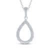 Thumbnail Image 3 of Diamond Teardrop Outline Necklace 1/10 ct tw Sterling Silver 18&quot;