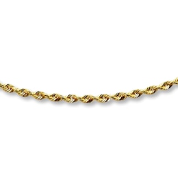 Solid Rope Chain Necklace 14K Yellow Gold 18&quot;