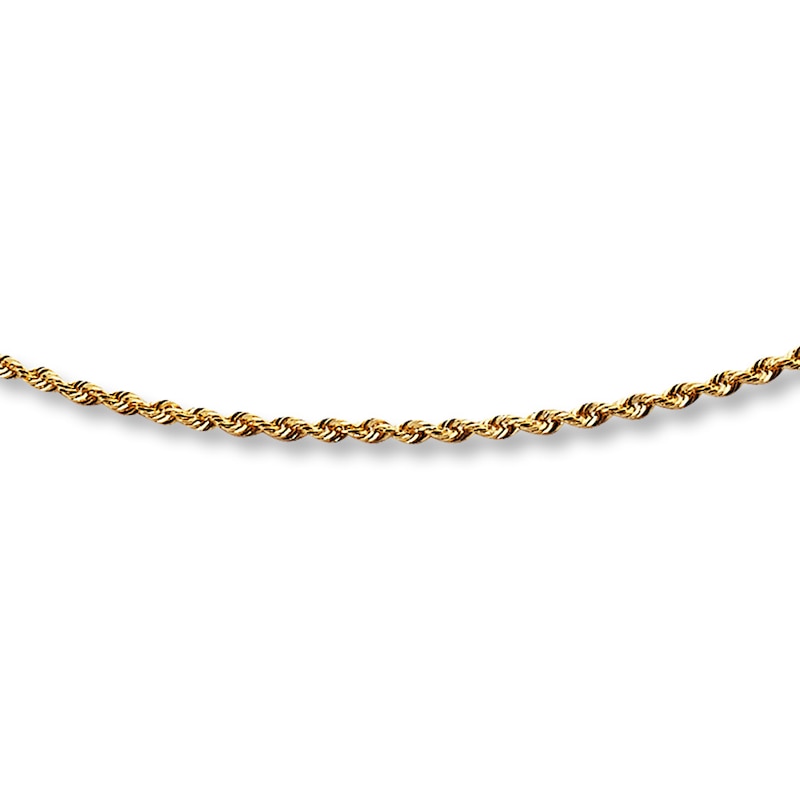Solid Rope Chain Necklace 14K Yellow Gold 20"