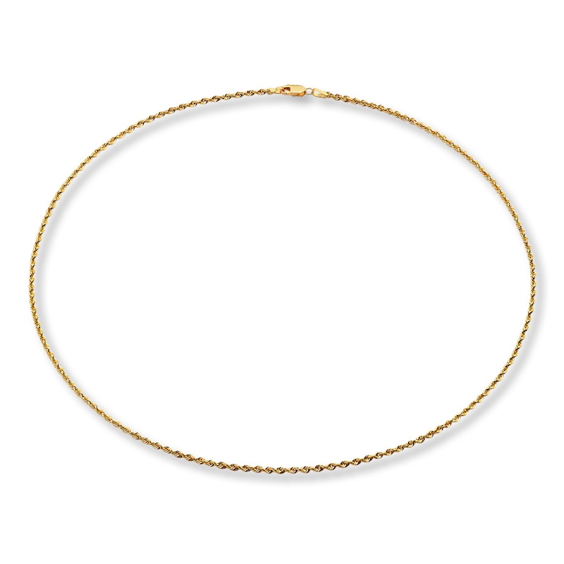 Solid Rope Chain Necklace 14K Yellow Gold 20"