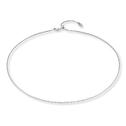 Adjustable Chain Necklace Solid 14K White Gold 20&quot;