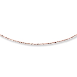 Adjustable Solid Chain Necklace 14K Rose Gold 20&quot;