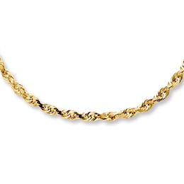 Hollow Rope Necklace 10K Yellow Gold 20&quot;