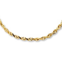 Rope Necklace Solid 14K Yellow Gold 18&quot;