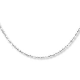 Singapore Necklace Solid 14K White Gold 20&quot;