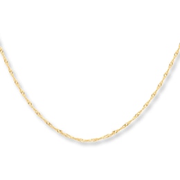 Solid Singapore Necklace 10K Yellow Gold 20&quot;