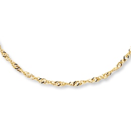 Singapore Necklace Solid 14K Yellow Gold 20&quot;