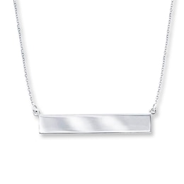 Bar Necklace 14K White Gold 18&quot;