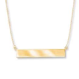 Bar Necklace 14K Yellow Gold 18&quot;