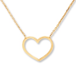 Heart Necklace 14K Yellow Gold 18&quot;