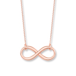 Infinity Necklace 14K Rose Gold 18&quot;