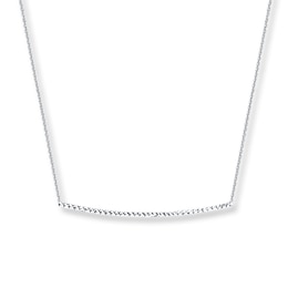 Thin Bar Necklace 14K White Gold 18&quot;