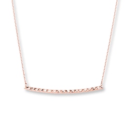 Thin Bar Necklace 14K Rose Gold 18&quot;