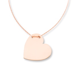 Heart Necklace 14K Rose Gold 18&quot;