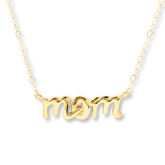 Petite Mom Necklace 14K Yellow Gold 17" Length