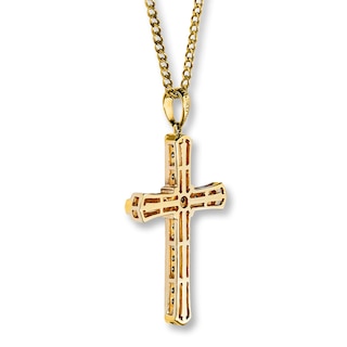 Men's Cross Necklace 1/2 ct tw Diamonds 10K Yellow Gold | Kay