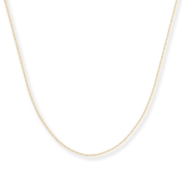 Solid Box Chain Necklace 14K Yellow Gold 16&quot;