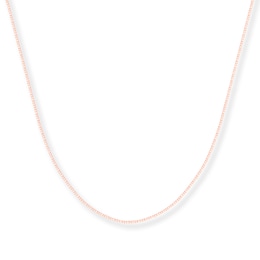 Solid Box Chain Necklace 14K Rose Gold 16&quot;