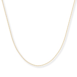 Solid Box Chain Necklace 14K Yellow Gold 24&quot;