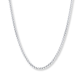 Box Chain Hollow 14K White Gold 18&quot;