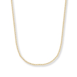 Box Chain Hollow 14K Yellow Gold 24&quot;