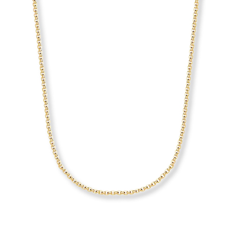 Main Image 1 of Hollow Box Chain 14K Yellow Gold 24&quot;