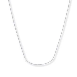 Solid Cable Chain 14K White Gold 18